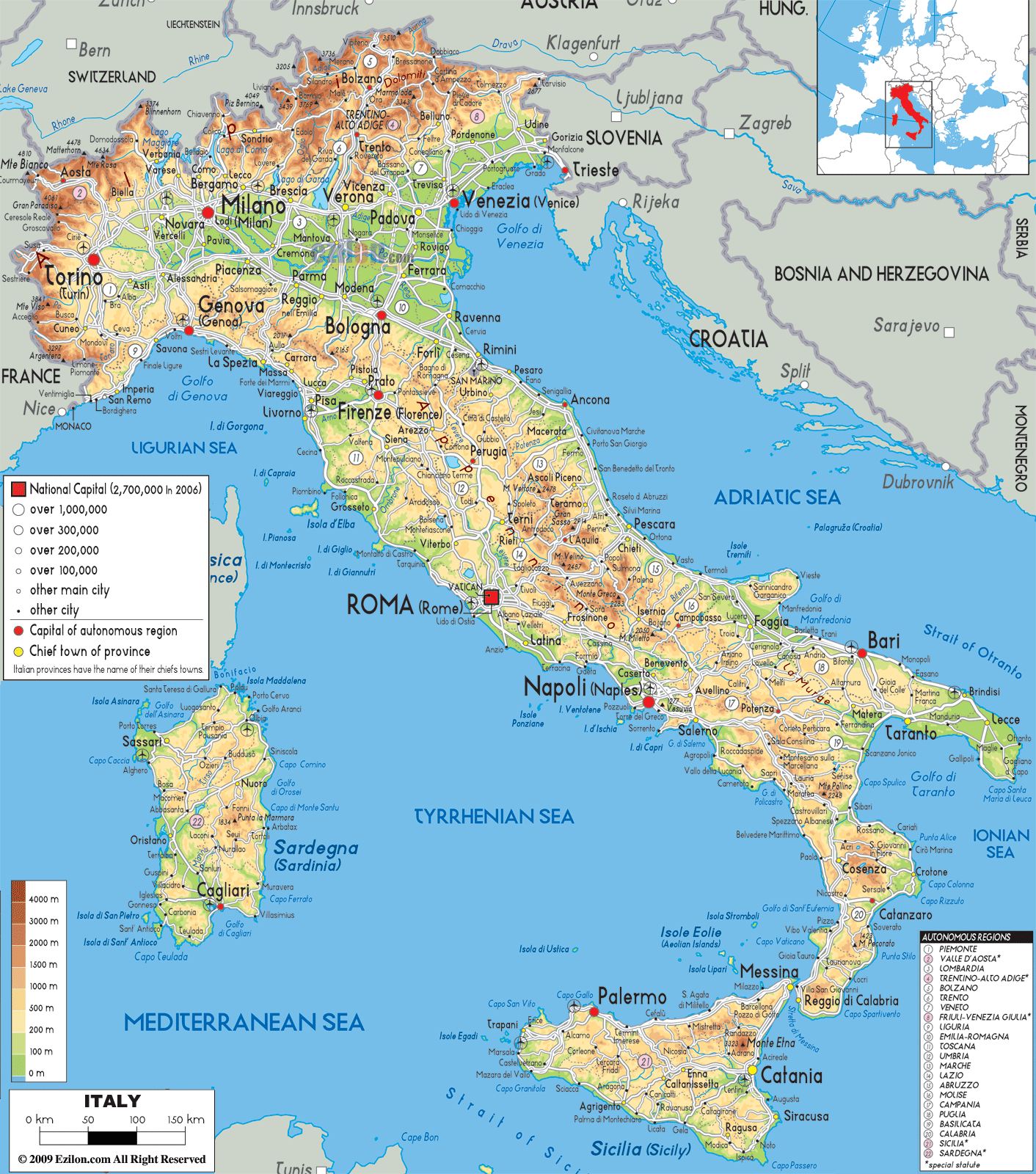 Italien Urlaub Karte