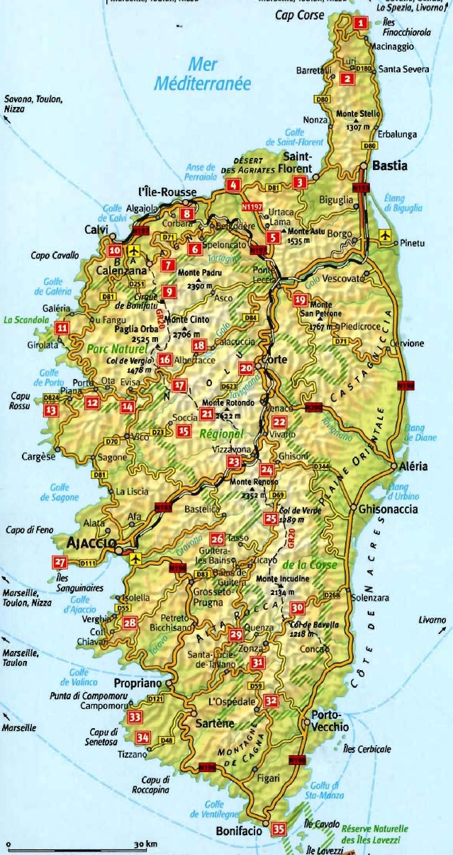 Korsika Karte