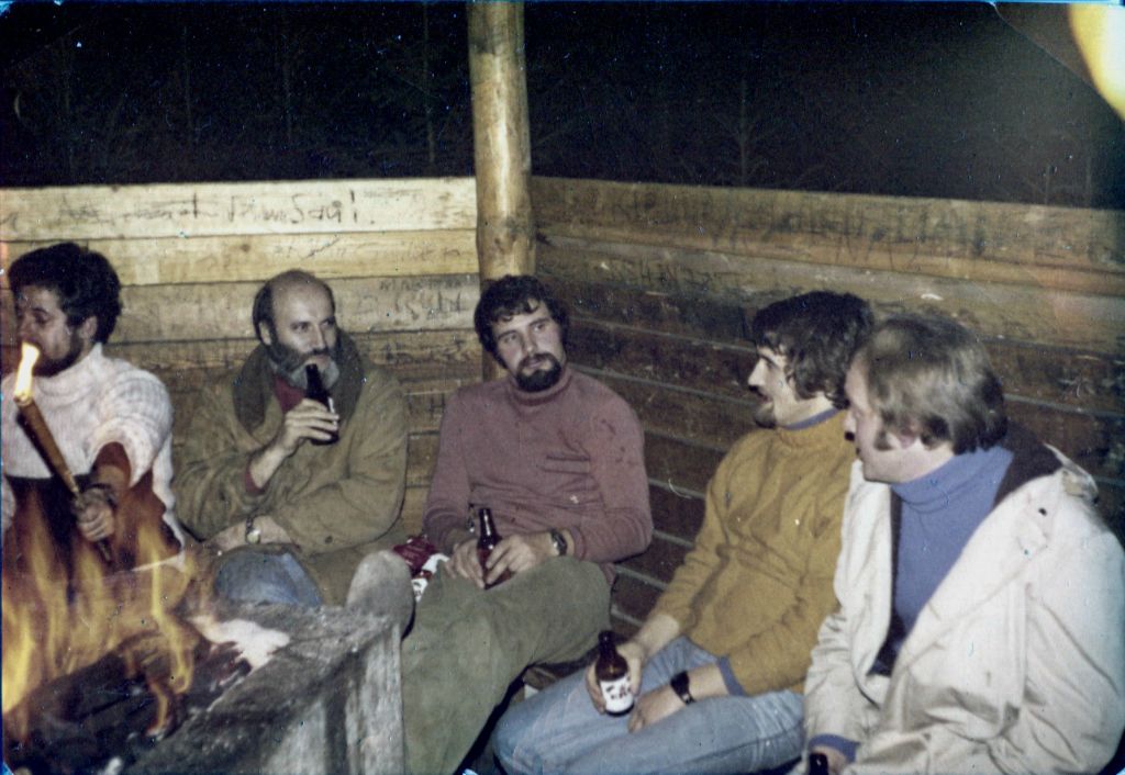 Grillabend WG414 im Taunus 1976 Wilfried, Wolfgang, Eddy, Markus 
